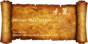 Abrus Mónika névjegykártya